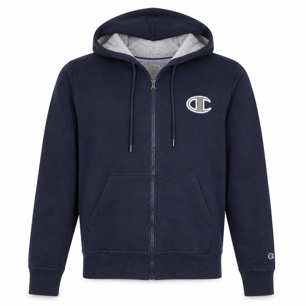 Champion Men's Blue Full Zip Hoodie S Regular Fit Athletic