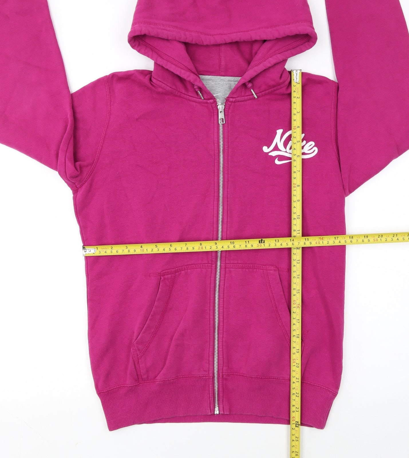 Nike Womens Pink Full Zip Hoodie M Cotton Blend Casual