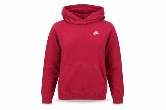 Nike Women Red Pullover Hoodie Medium Cotton Blend Casual