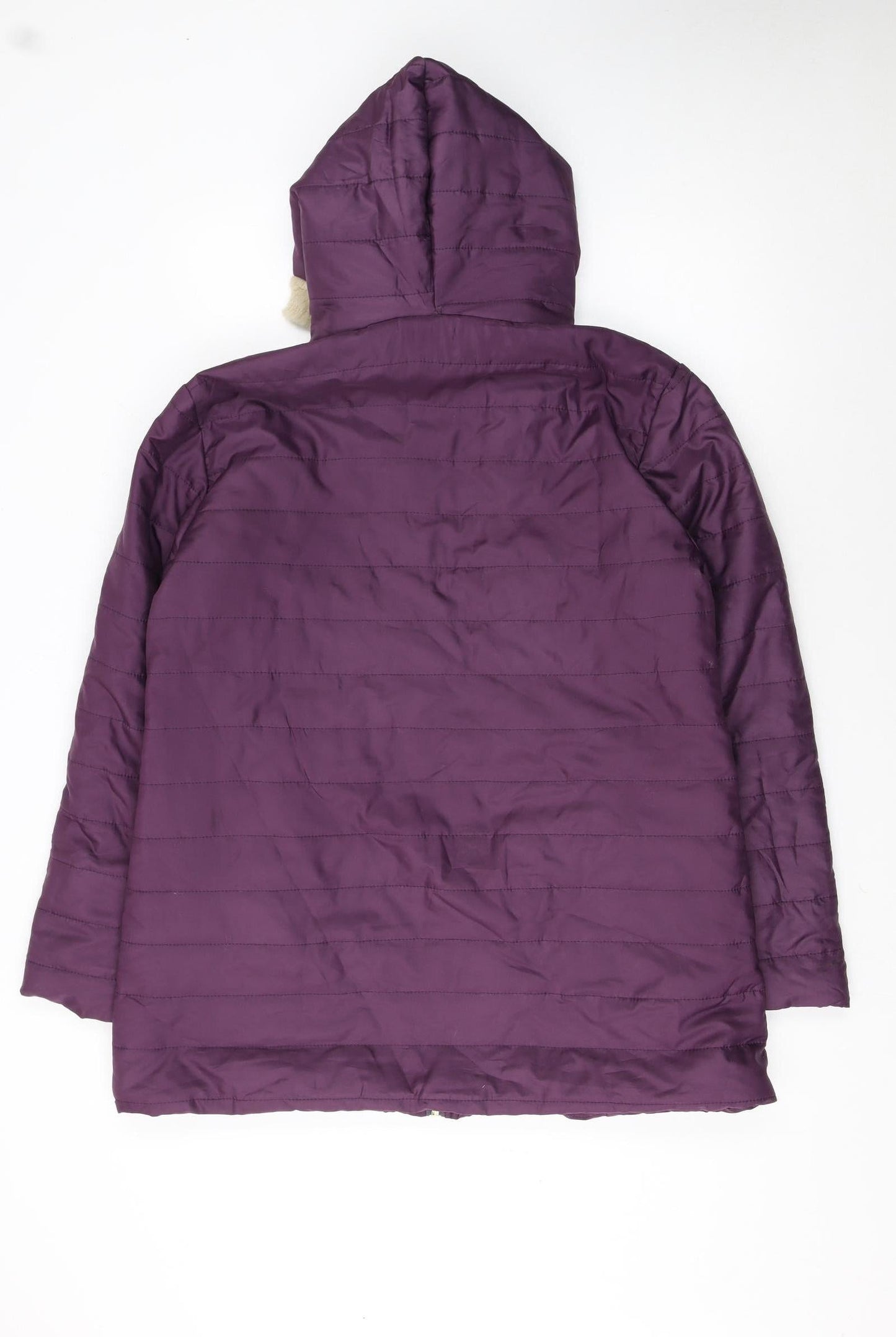 Nathalie Andersen Womens Purple Hooded Puffer Coat Size M