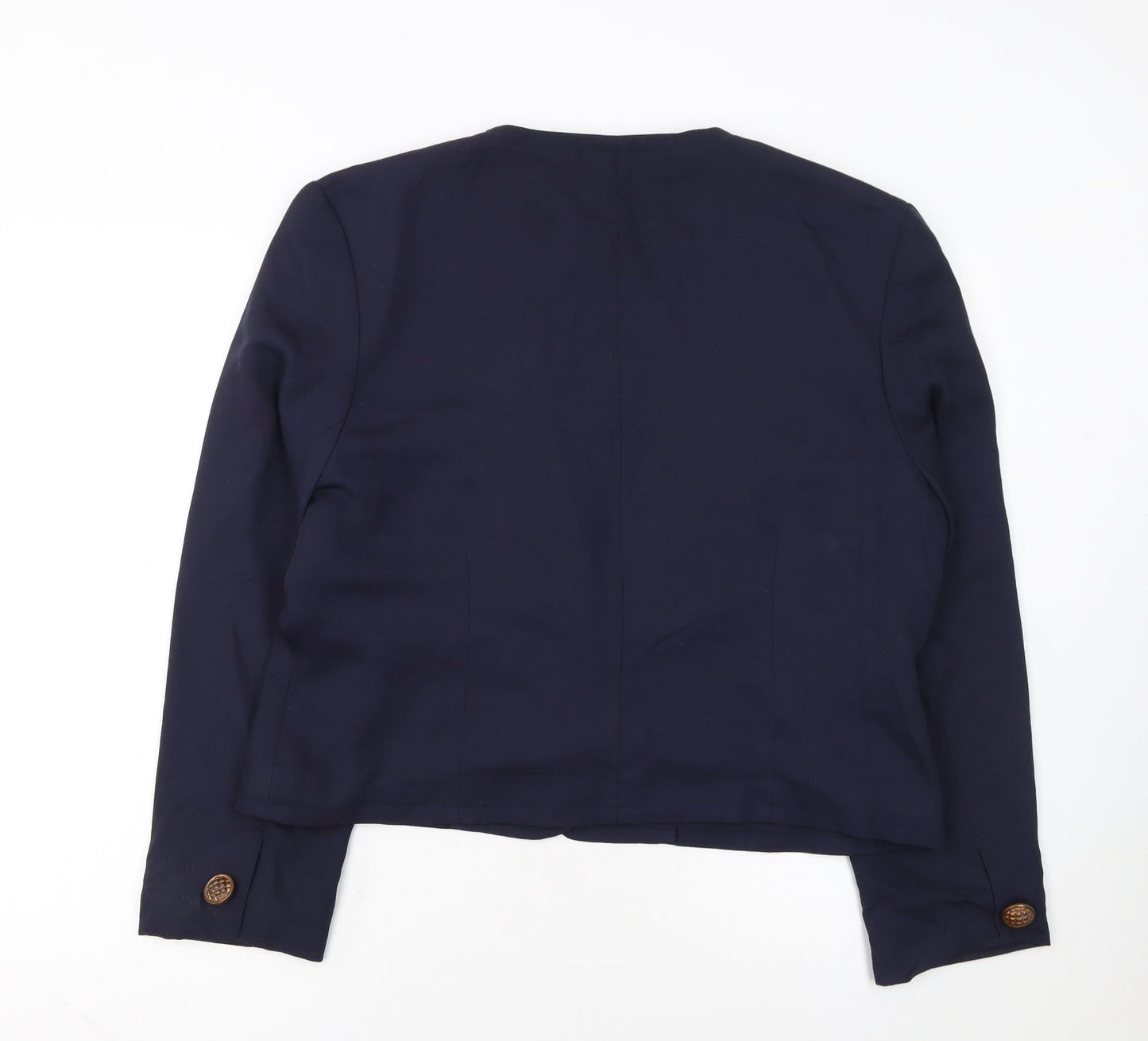 I.Q. Women's Navy Blue Suit Jacket Size 18 Classic Long Sleeve