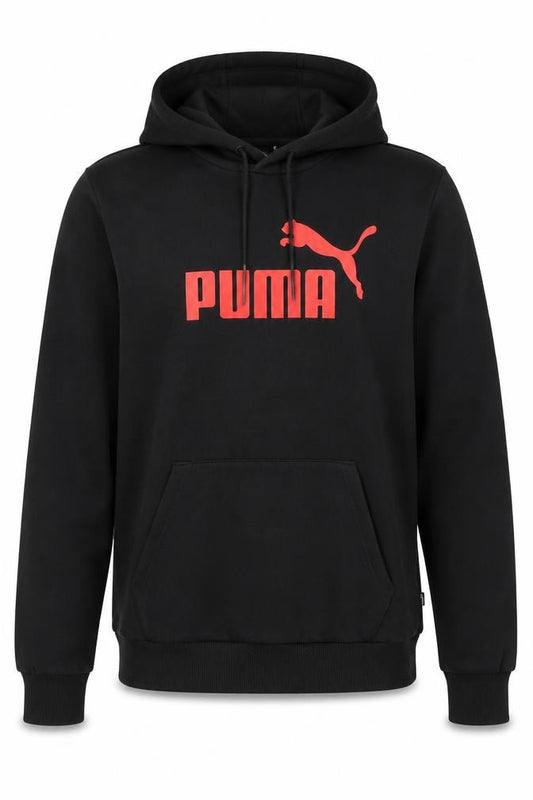 Puma Men's Black Pullover Hoodie Large Logo Sweatshirt