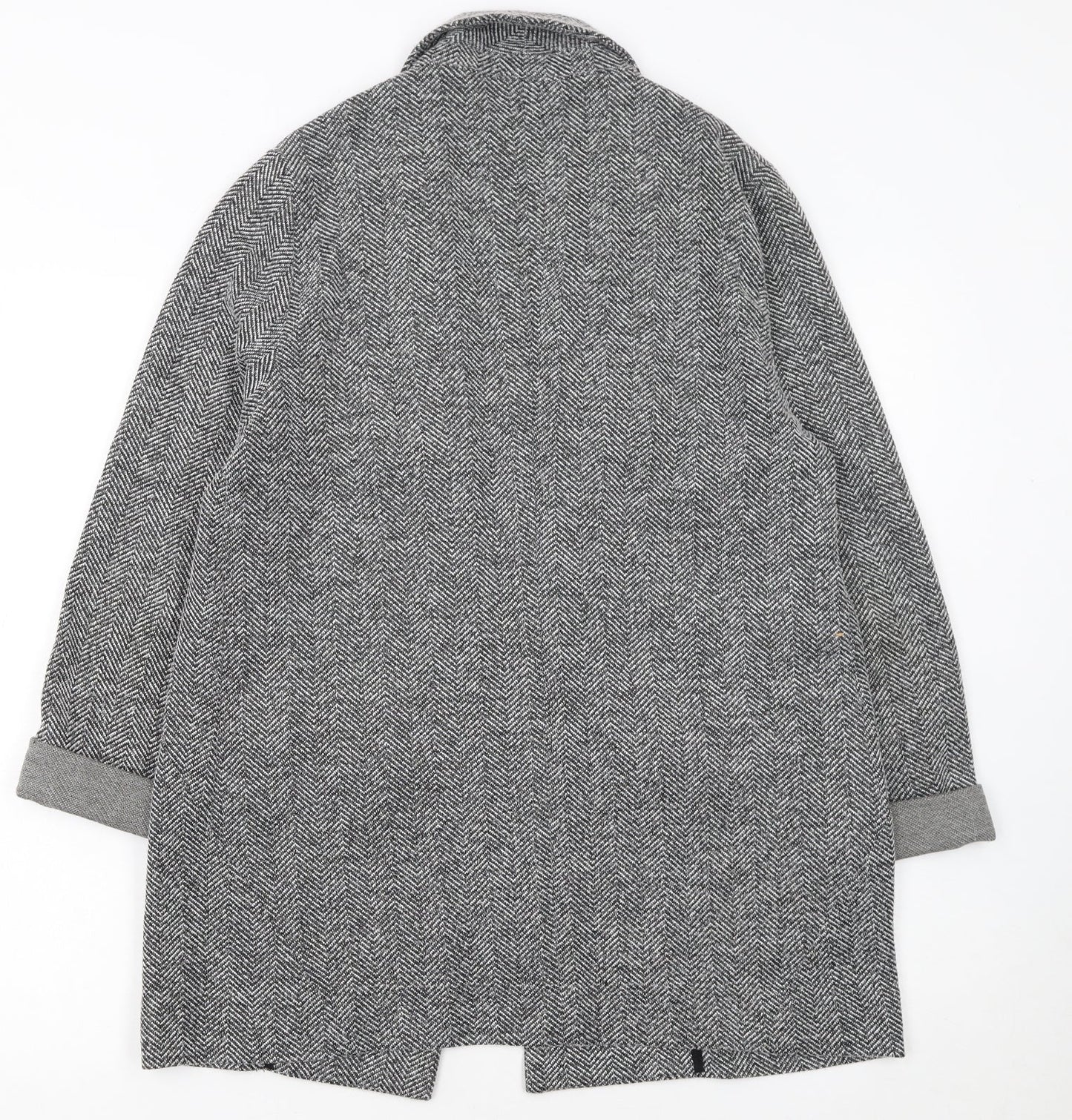 Topshop Maternity Grey Herringbone Longline Blazer Jacket UK 10