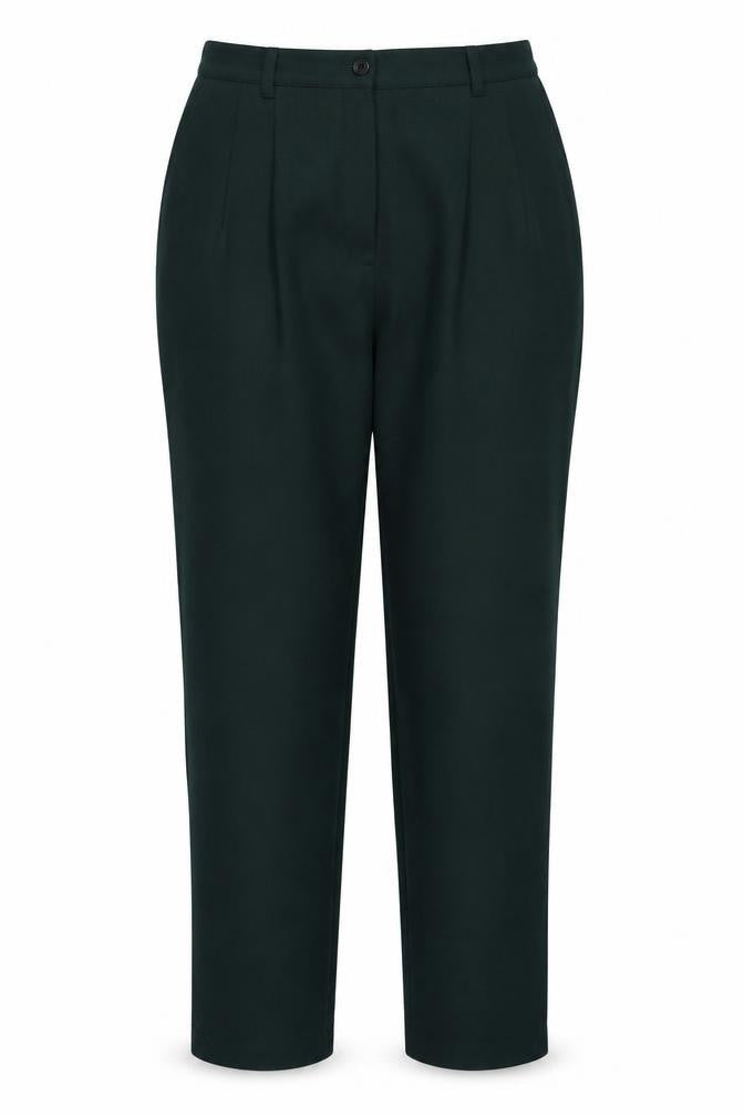 Sag Harbor Womens Green Wool High Waist Pleated Dress Pants Size 10