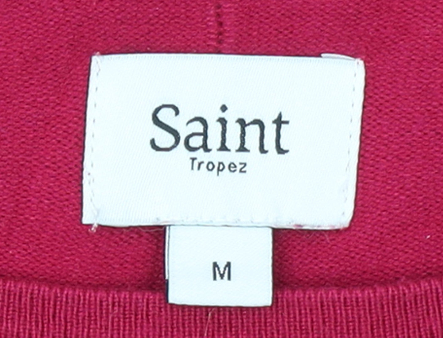 Saint Tropez Women’s Red Boat Neck 3/4 Sleeve Knit Jumper M