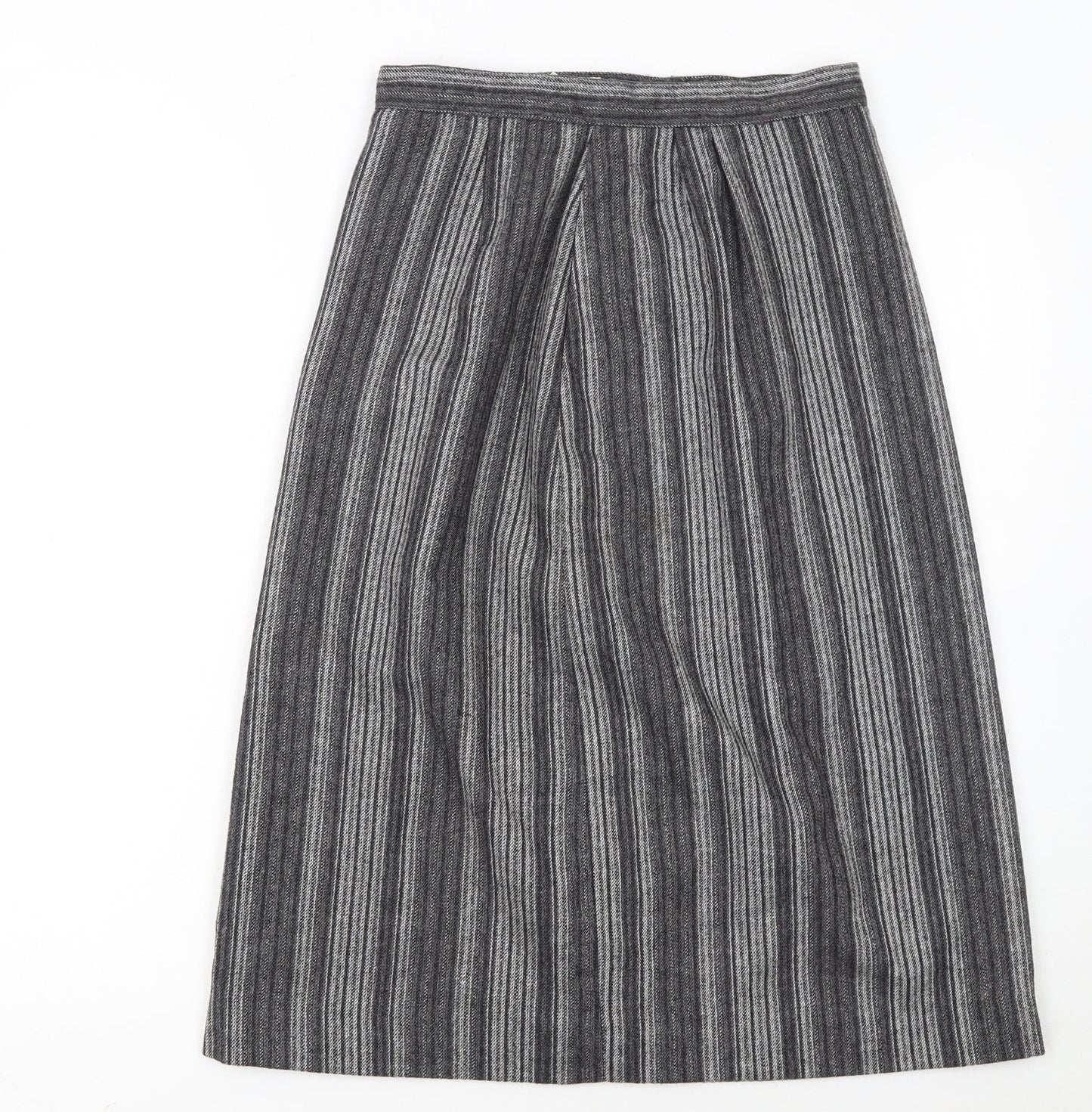 Peabody House Girls Grey Striped Wool Blend A-Line Knee Length Skirt 9-10 Years