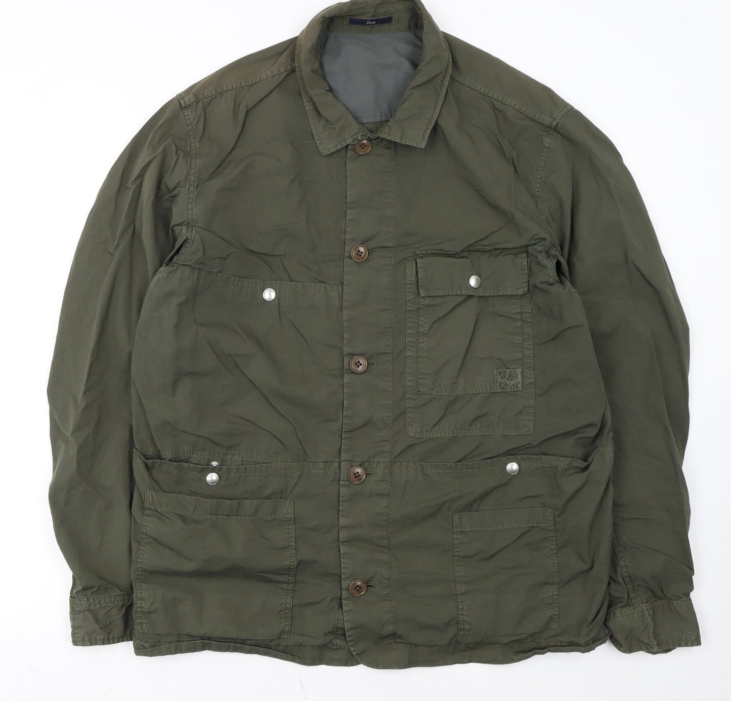 Paul Smith Jeans Men's Green XL Military Style Button-Up Shirt