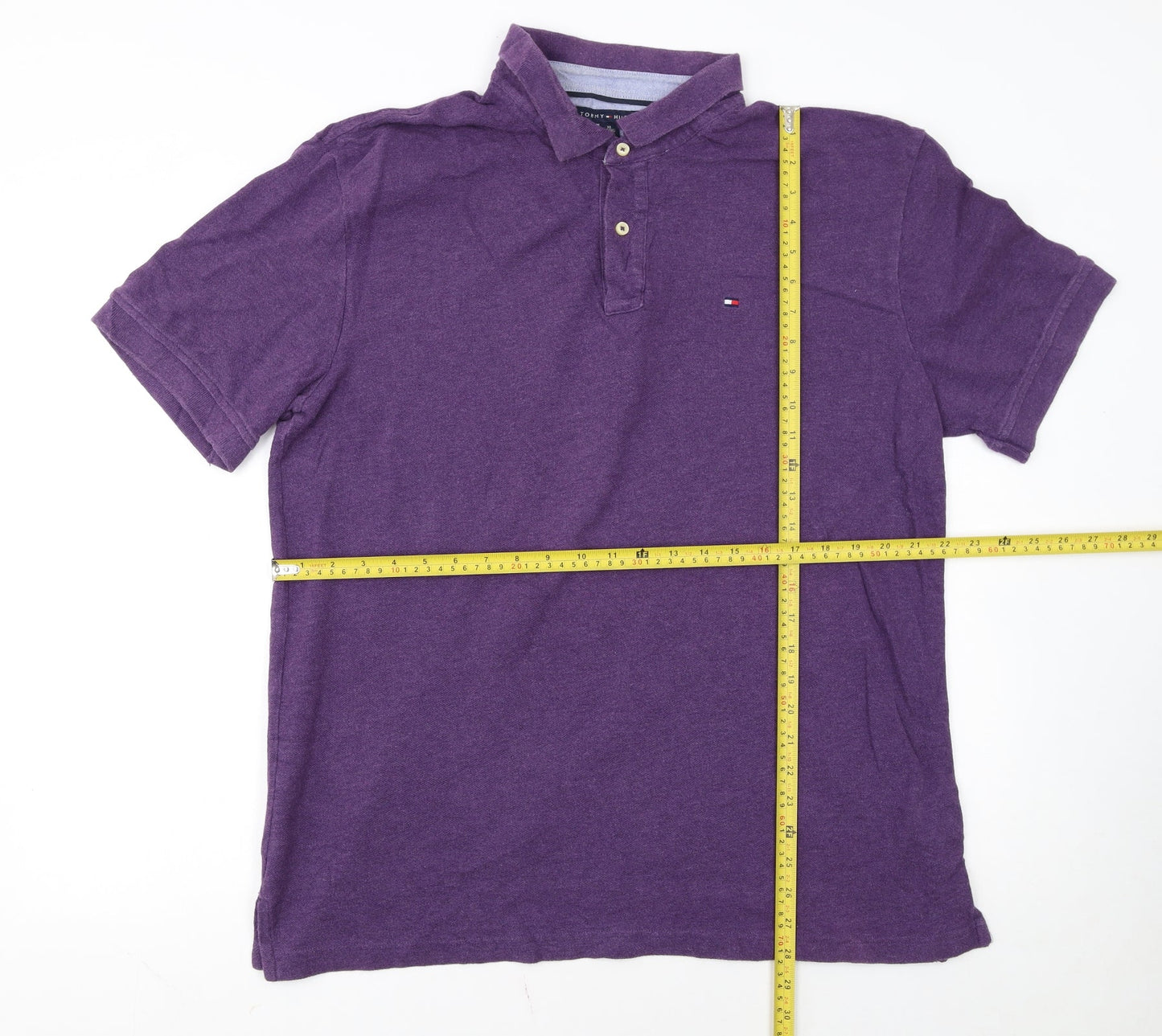Tommy Hilfiger Men's Purple XL Custom Fit Cotton Polo Shirt
