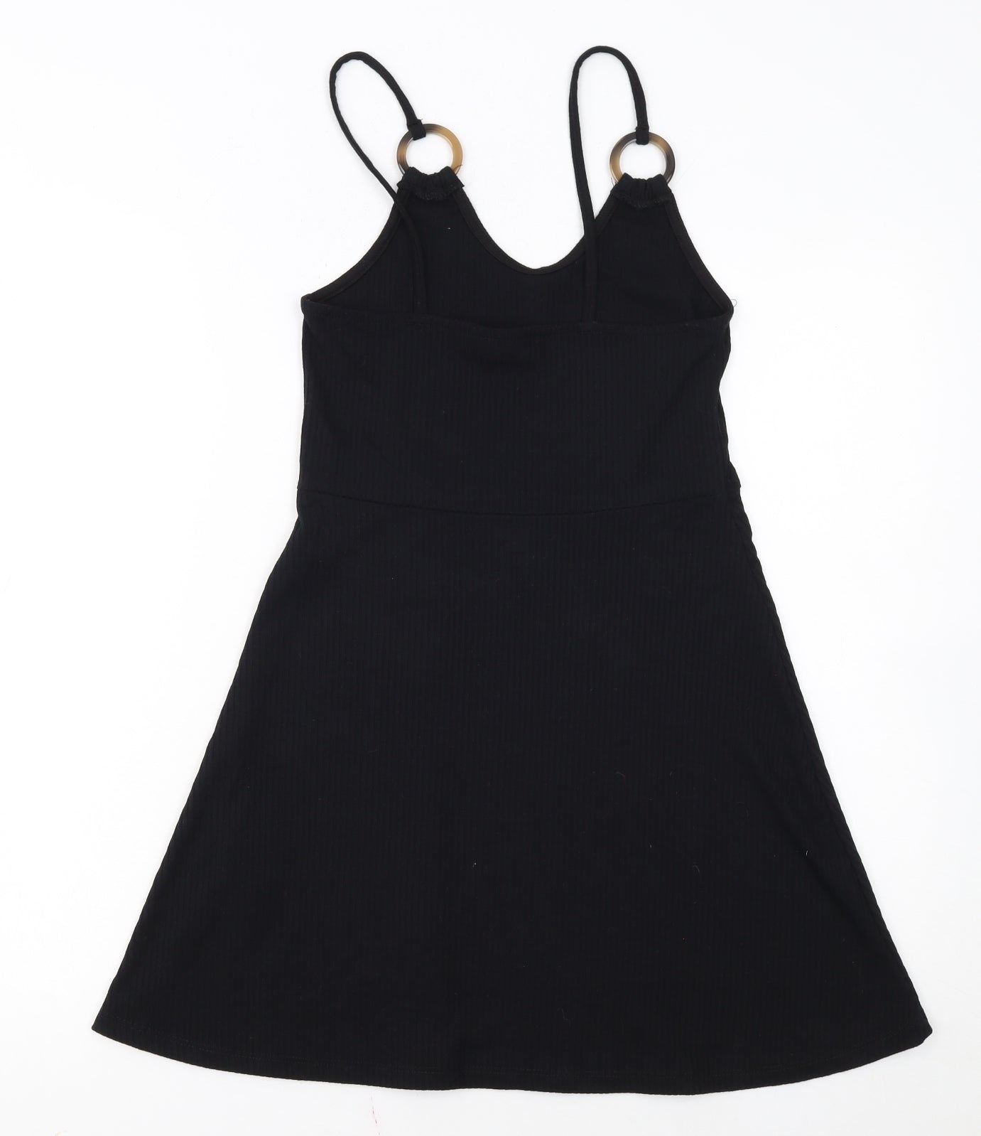 Topshop Women's Black A-Line V-Neck Sleeveless Dress Size 8