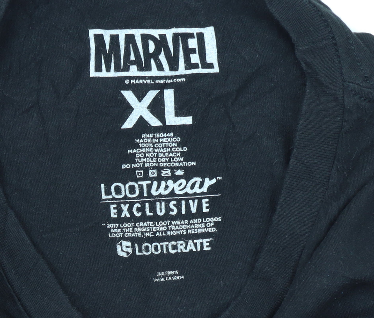 Marvel Men's Black Panther Black Long Sleeve T-Shirt XL Loot Wear Exclusive