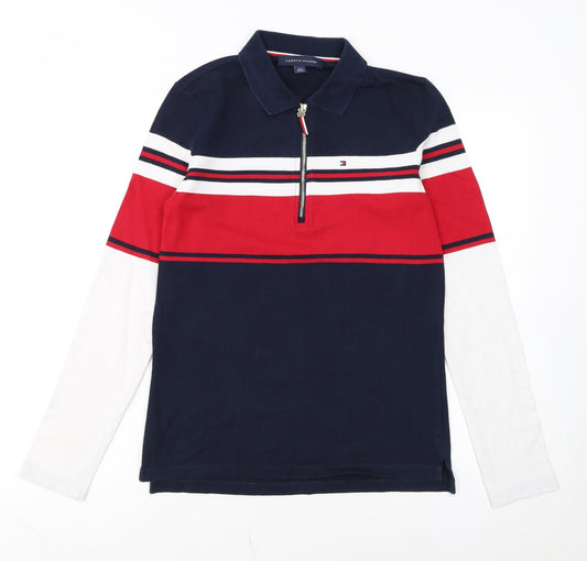 Tommy Hilfiger Men's Multicoloured Long Sleeve 1/4 Zip Polo XS