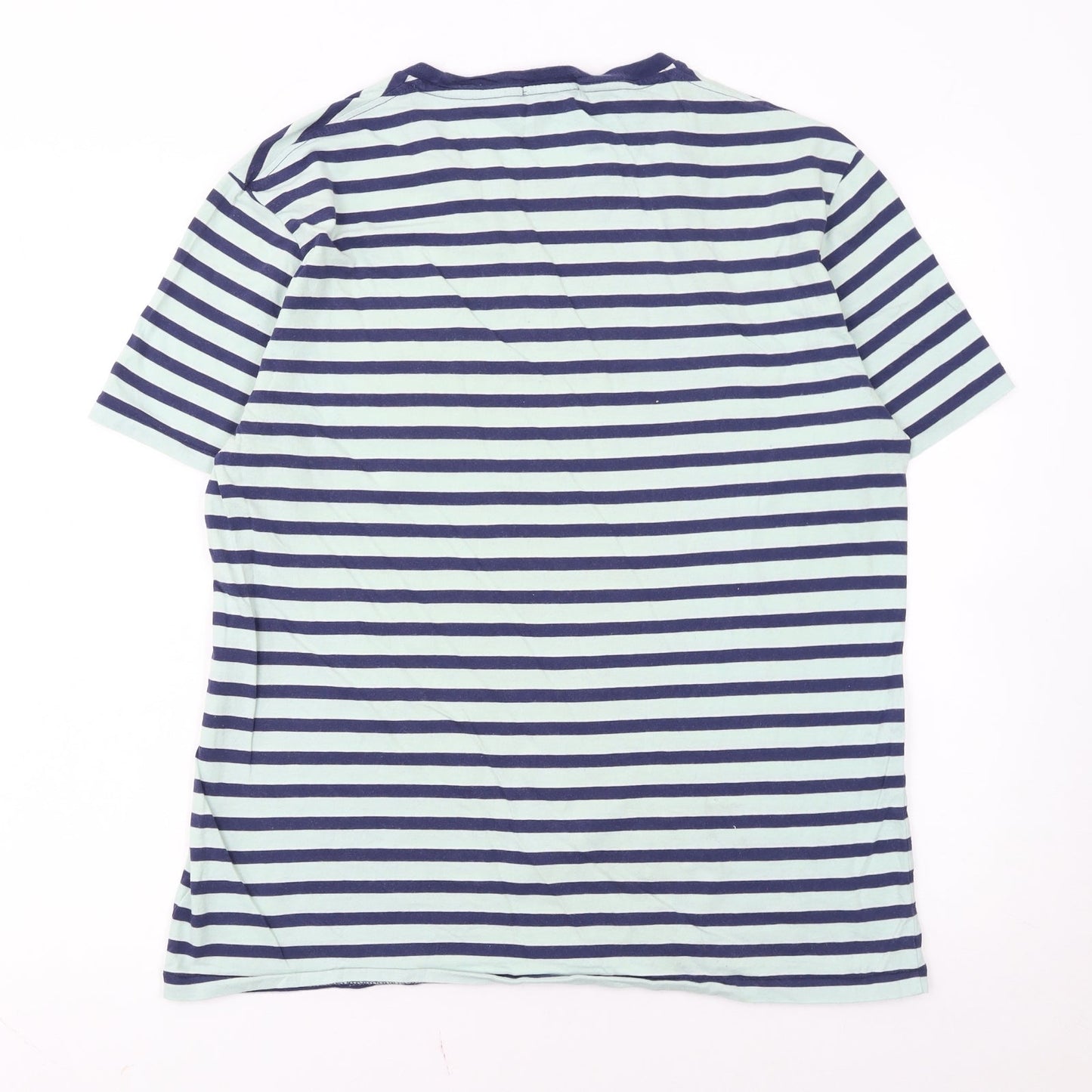 Ralph Lauren Men's Blue Striped Cotton Slim Fit T-Shirt Size L