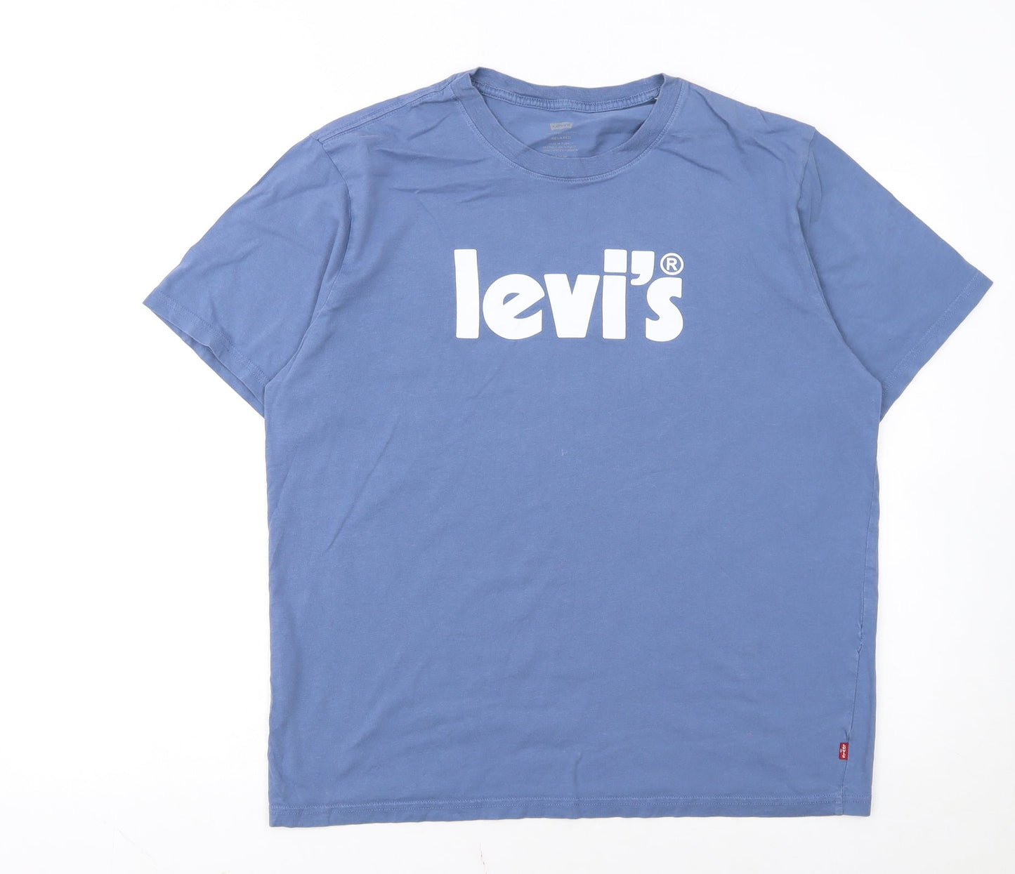 Levi's Men's Blue Relaxed Fit Logo Crew Neck Short Sleeve T-Shirt Size M