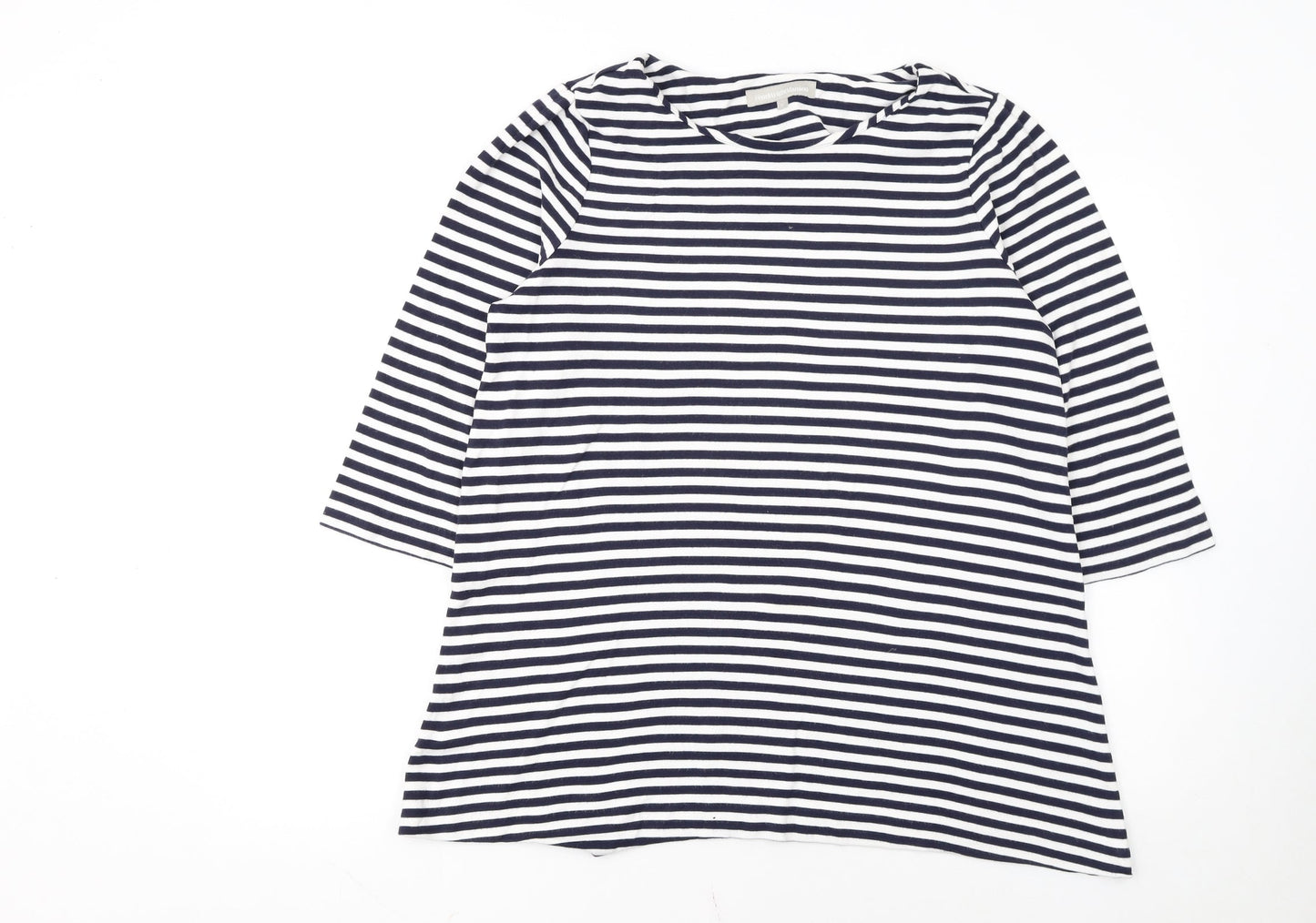 Fenn Wright Manson Women Navy White Stripe Tunic L Cotton Top