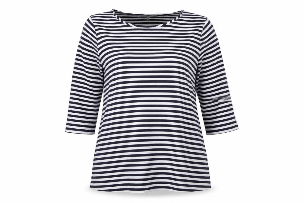 Fenn Wright Manson Women Navy White Stripe Tunic L Cotton Top