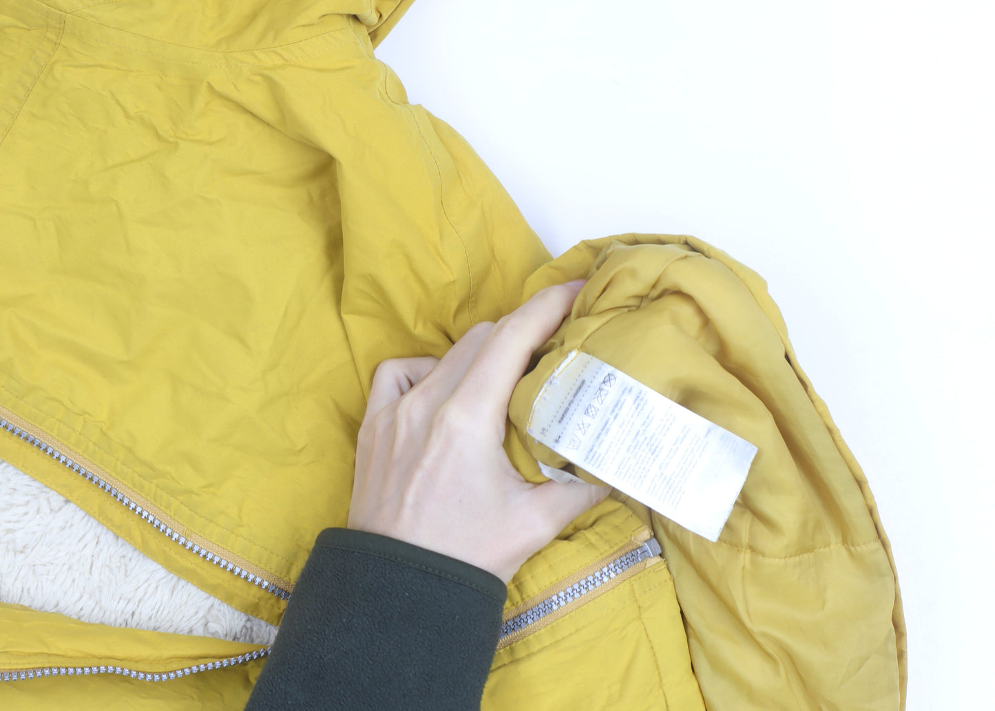 Regatta Women's Yellow Hooded Parka Jacket Size 10 Lined Waterproof Coat
