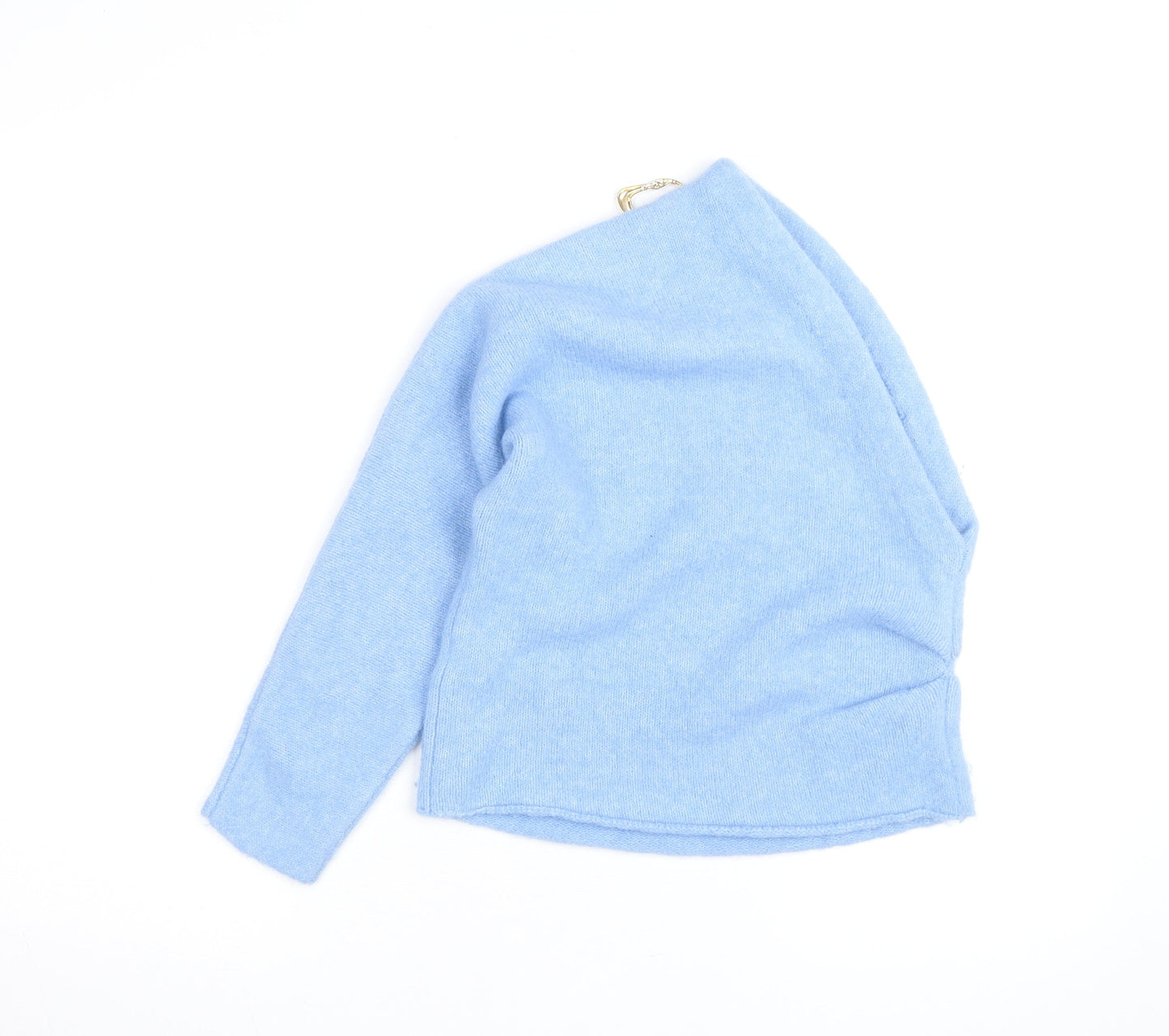 Zara Women Blue Wool Blend Asymmetrical Pullover Jumper Size 12