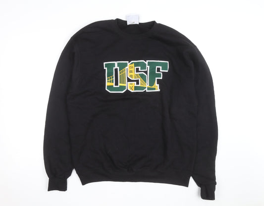 Champion Men’s Black USF Crew Neck Sweatshirt L Pullover Logo