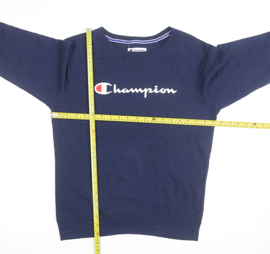 Champion Men's Navy Blue Crew Neck Sweatshirt Size S Cotton Blend