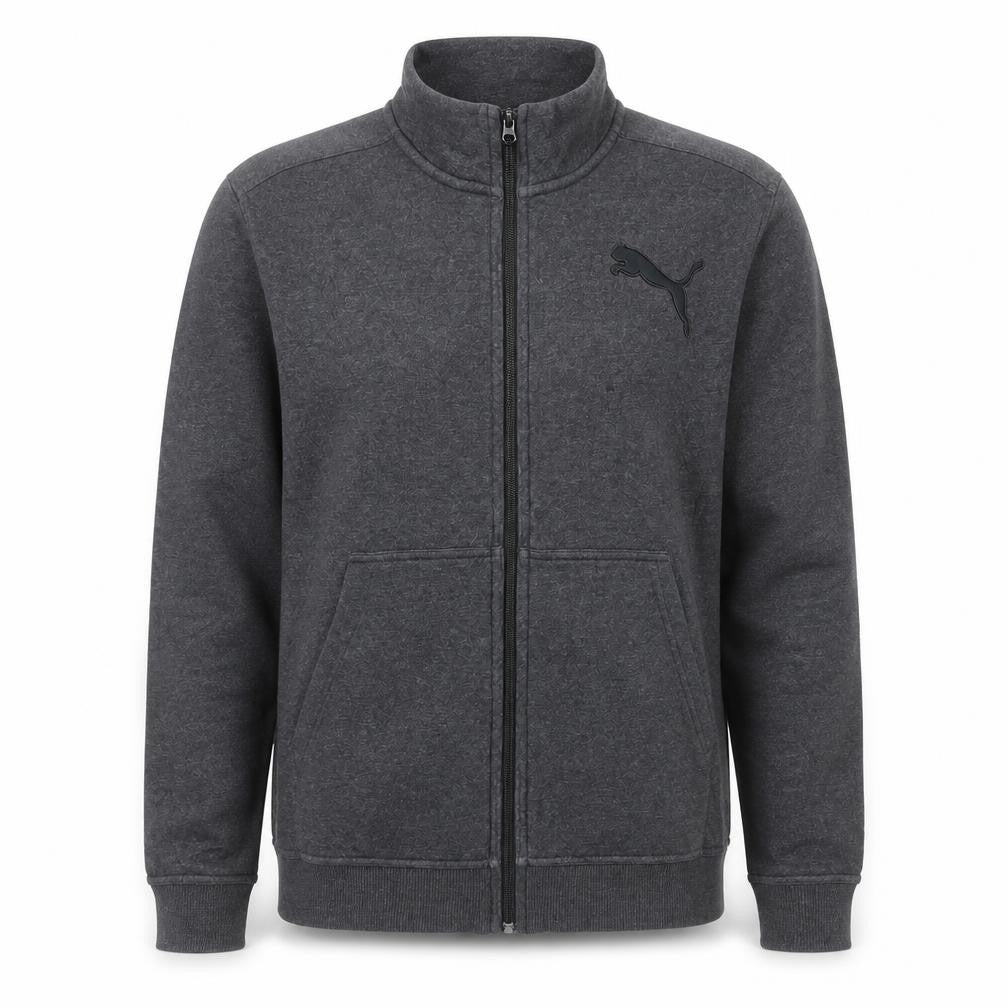 Puma Men's Grey Full Zip Sweatshirt M Regular Fit Fleece