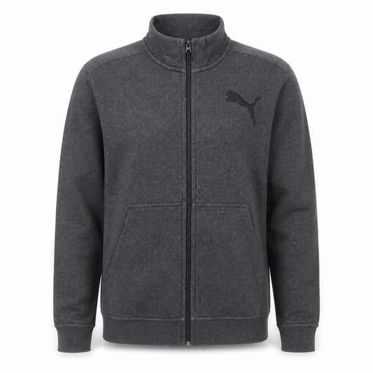 Puma Men's Grey Full Zip Sweatshirt M Regular Fit Fleece