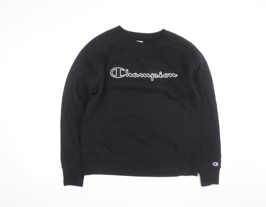 Champion Men's Black Medium Pullover Sweatshirt Crew Neck