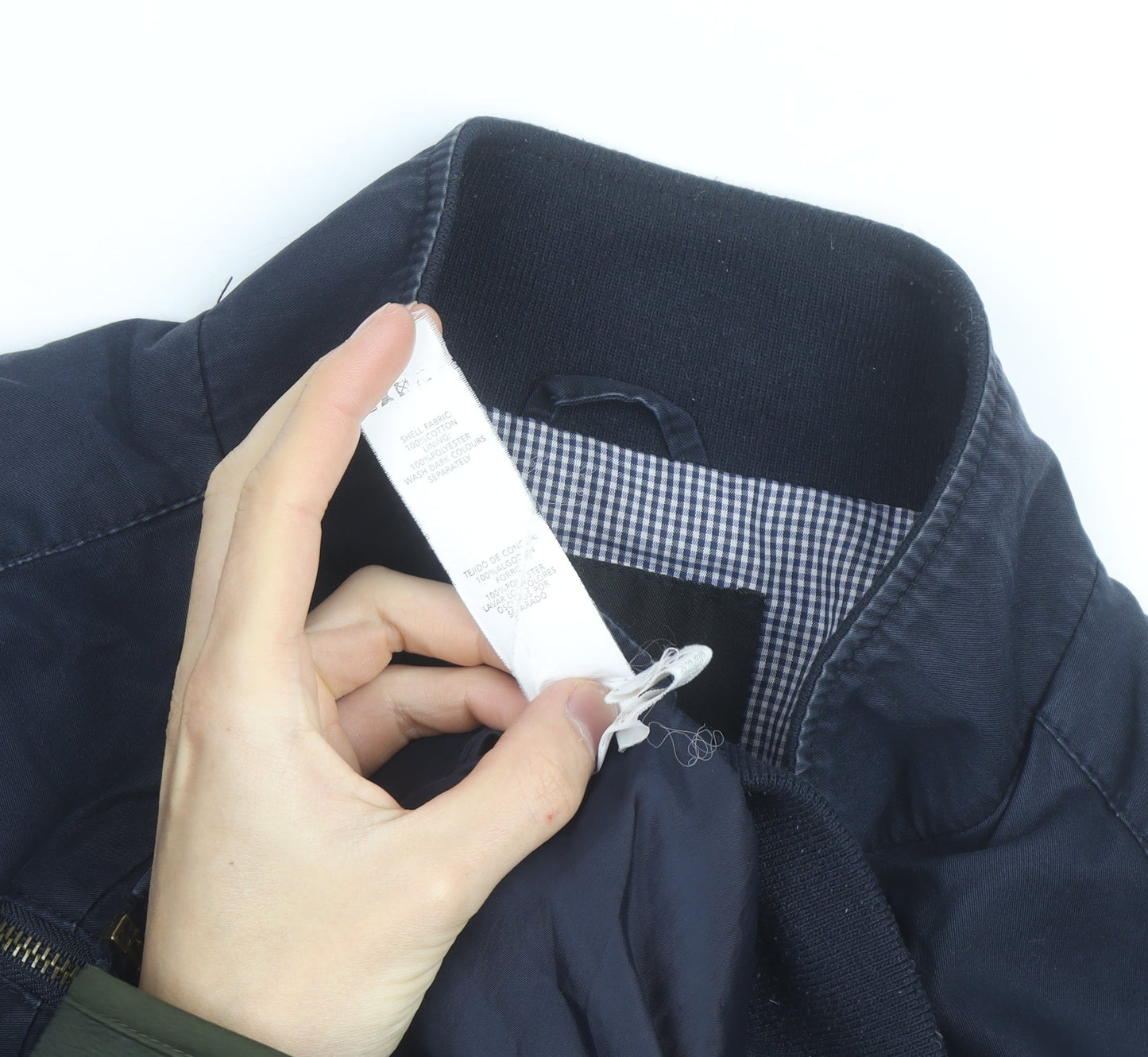 Cedar Wood State Men's Blue Bomber Jacket M Full Zip Cotton Blend