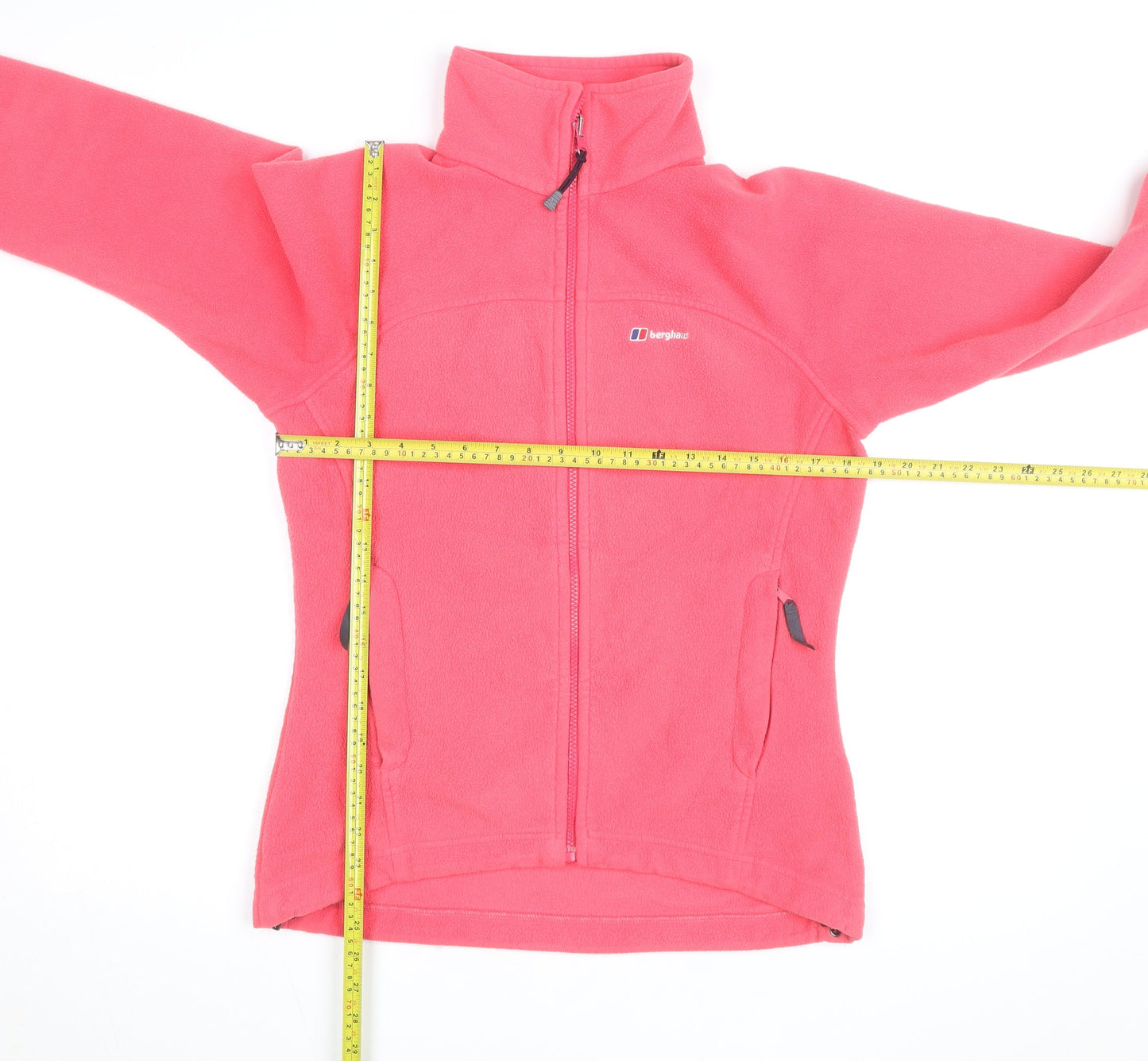 Berghaus Women Pink Fleece Full Zip Jacket Size 12 Lightweight Outdoor