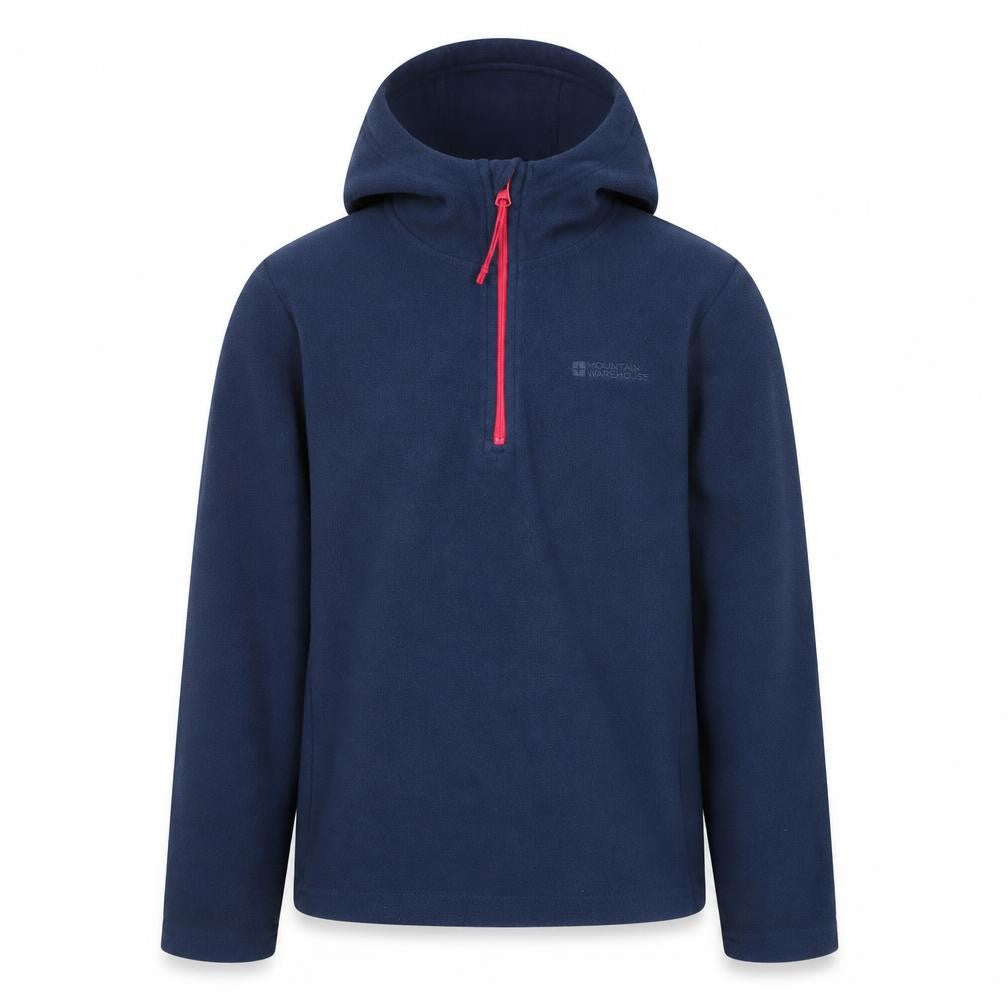 Mountain Warehouse Girls Navy Fleece Hoodie 9-10 Years 1/2 Zip Pullover