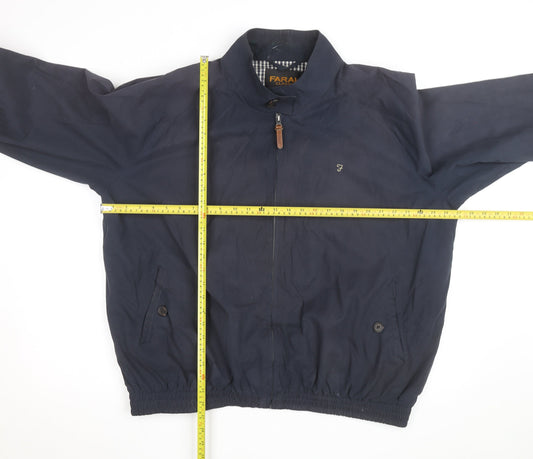 Farah Classic Men's Blue 2XL Bomber Jacket Cotton Polyester Lined