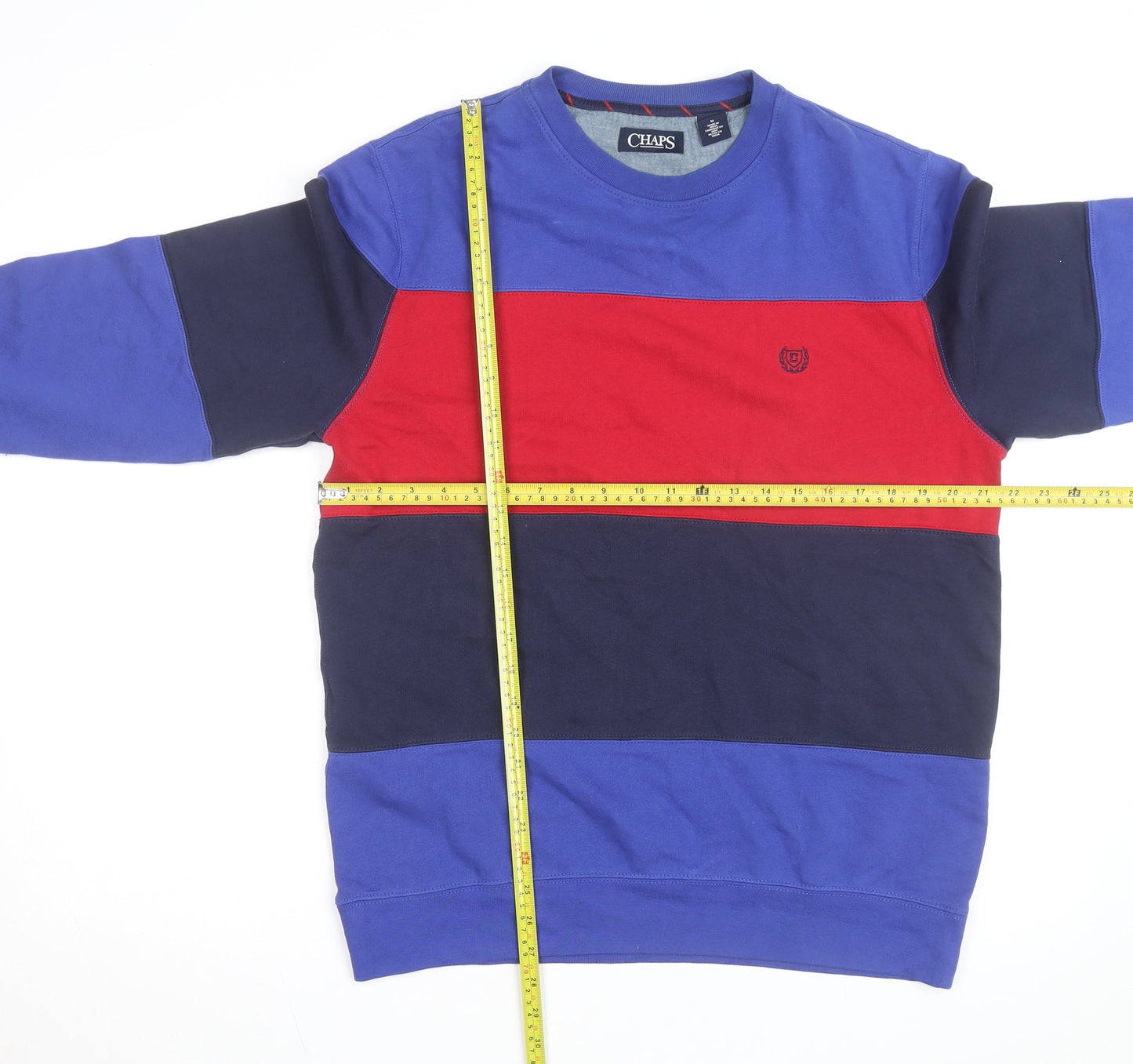 Chaps Men's Multicoloured Stripe Crew Neck Sweatshirt M