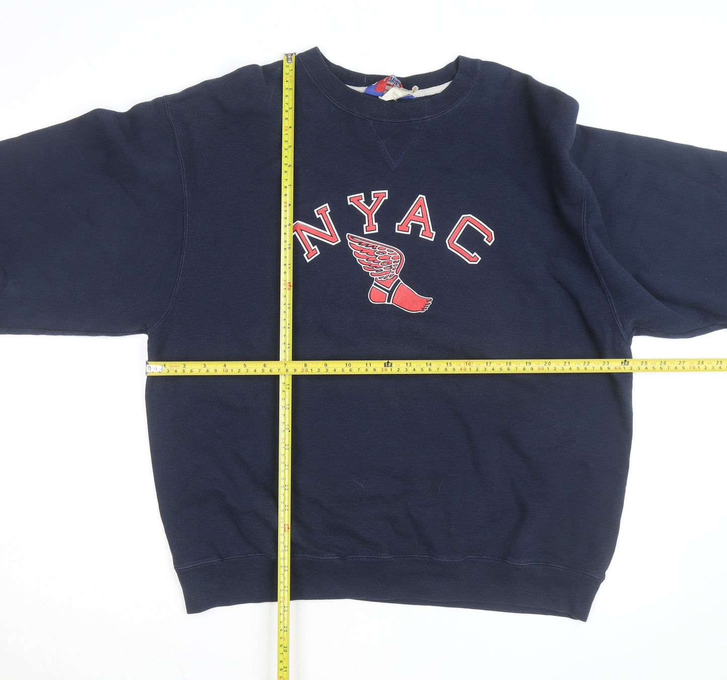 Champion Men's Blue XL Pullover Sweatshirt NYAC Graphic Vintage Fit
