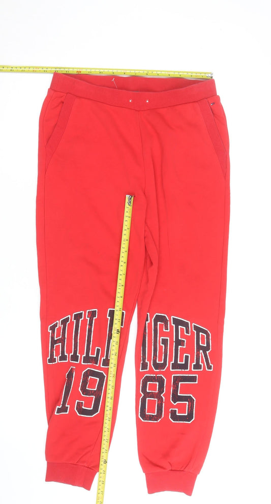 Tommy Hilfiger Men’s Red Jogger Sweatpants Size S Cotton Blend