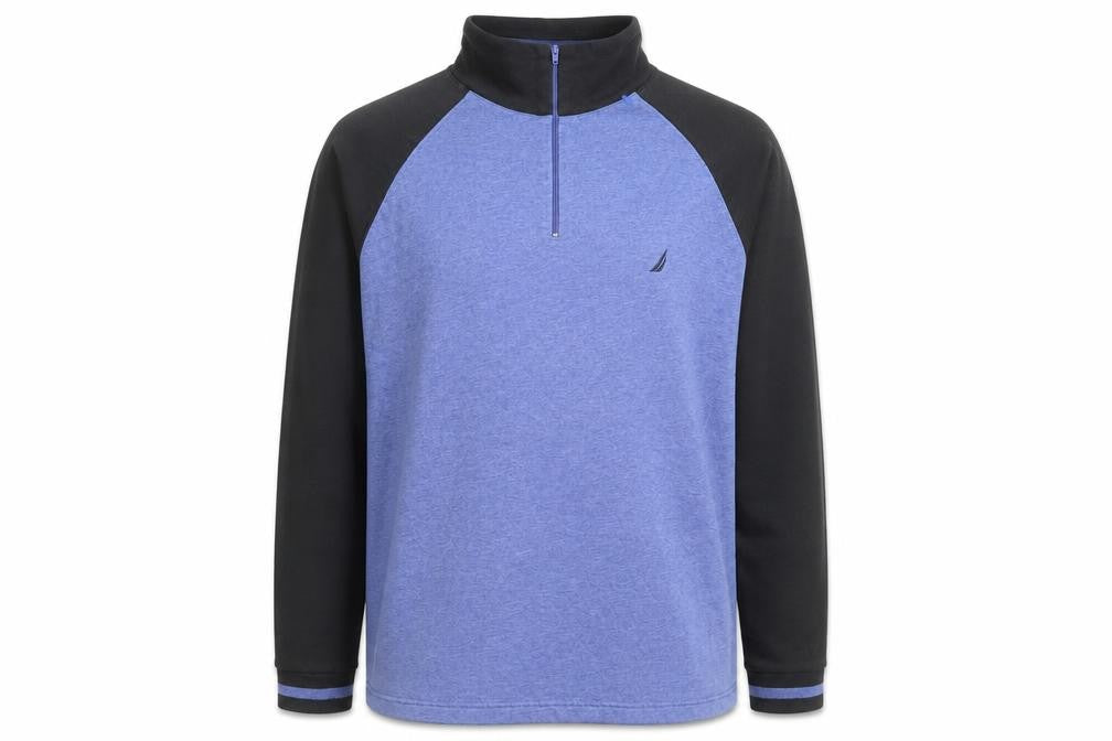 Nautica Men's Blue 1/2 Zip Sweatshirt M Long Sleeve High Neck