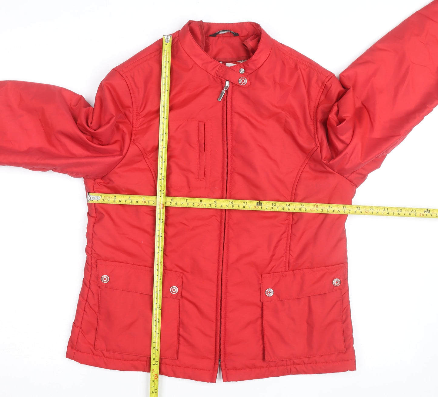 Concept UK Women's Red Bomber Jacket Size 12 Polyamide Full Zip