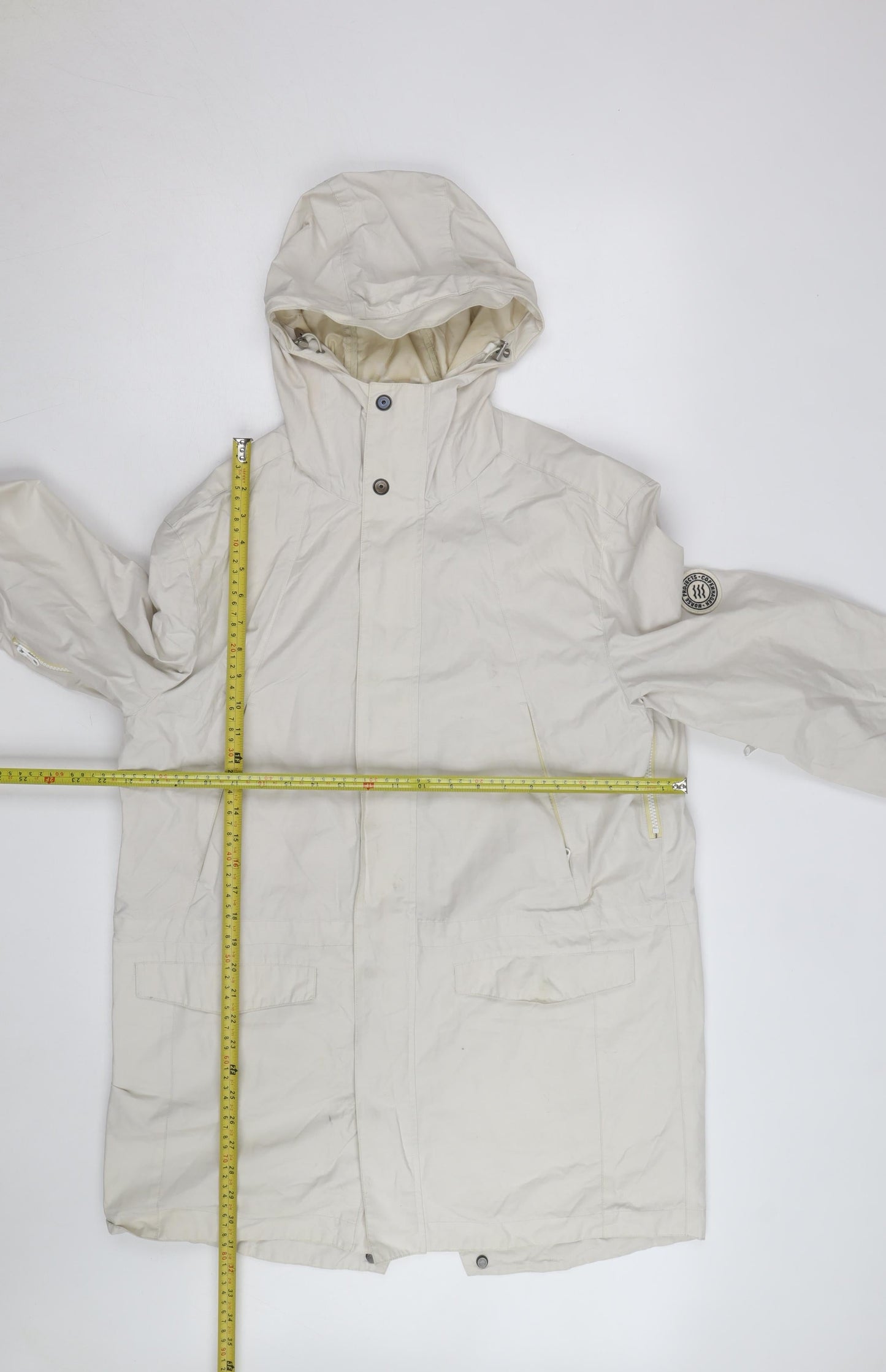 Norse Projects Men's Beige Hooded Parka Jacket Size L