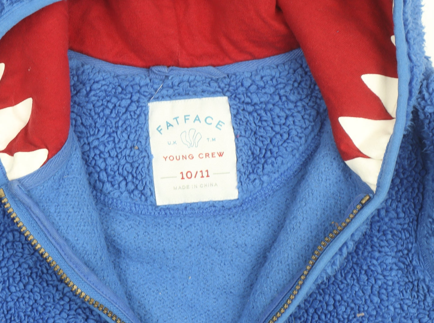 FatFace Boys Blue Full Zip Hoodie Fleece Age 10-11 Years