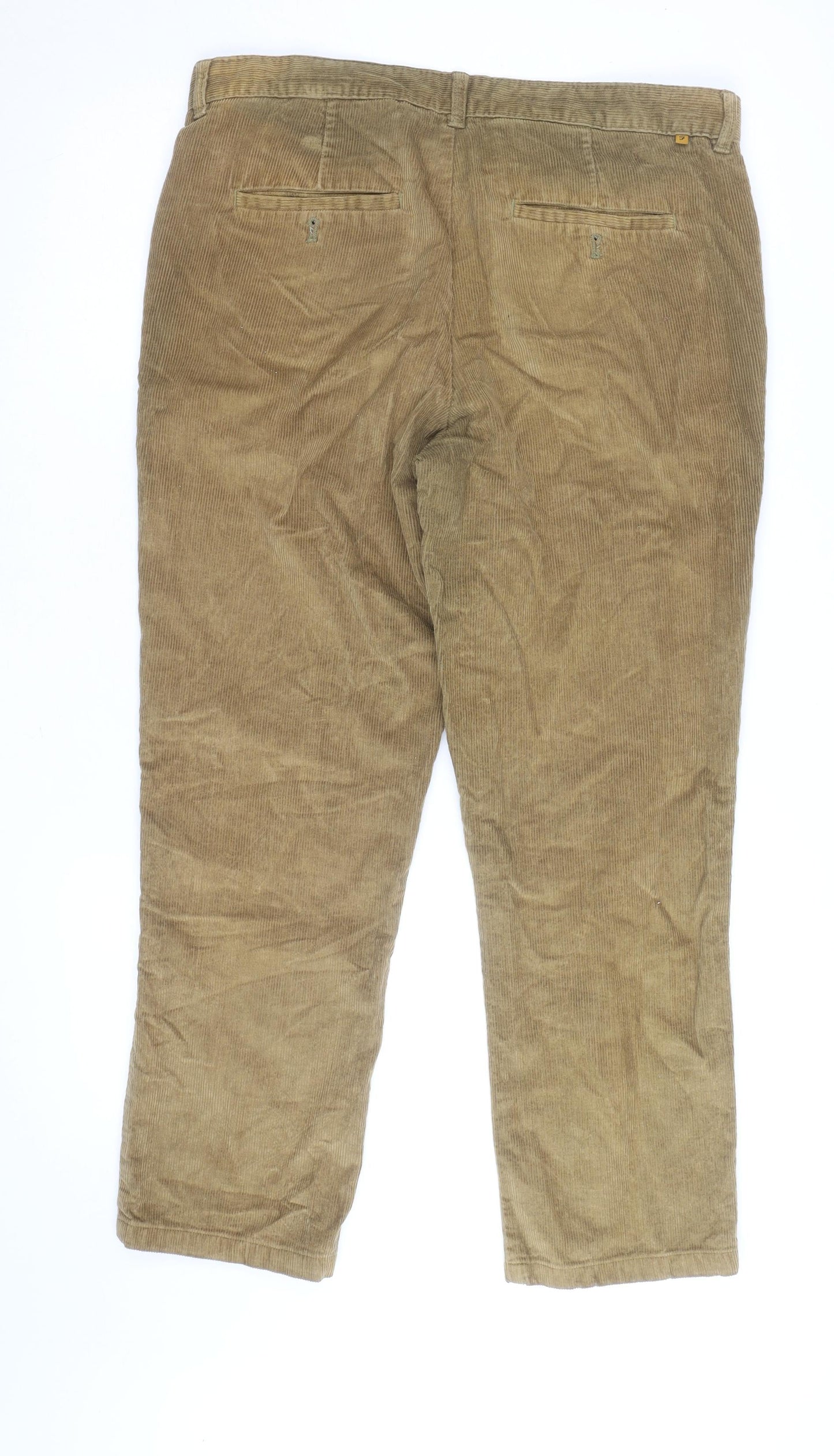 Farah Men's Brown Corduroy Chino Trousers Size 34R