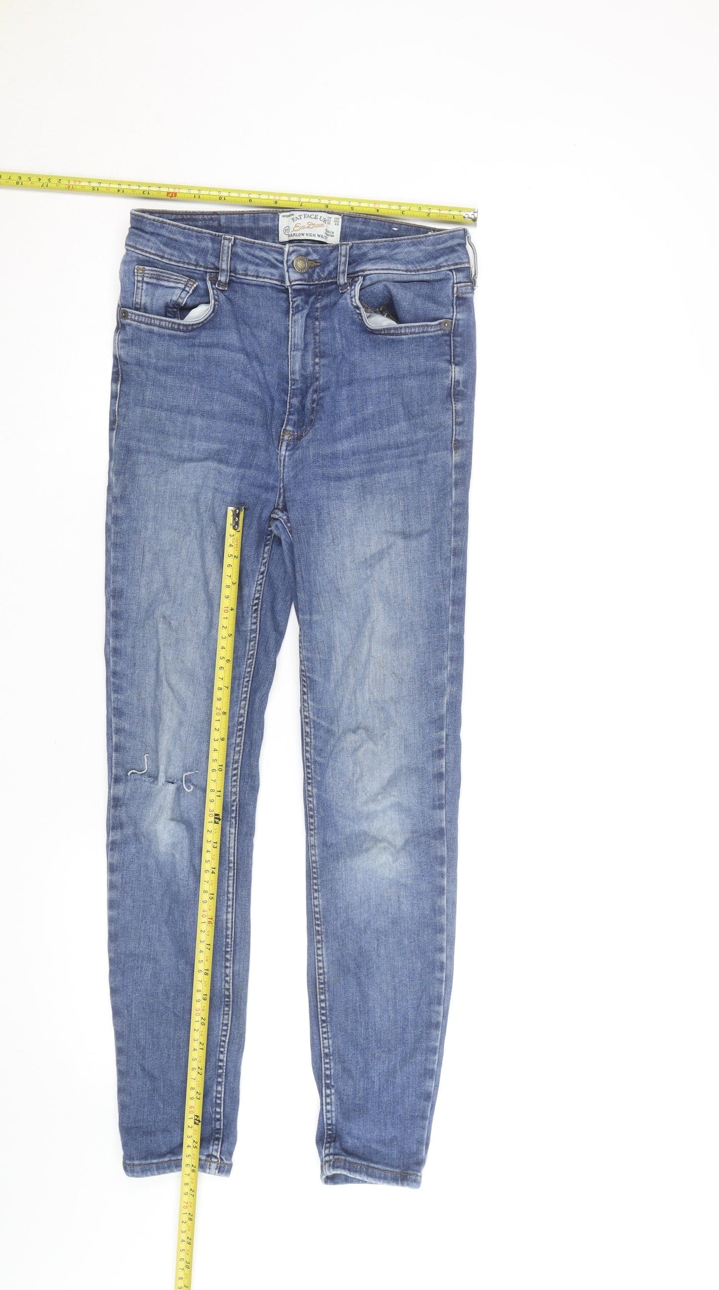Fat Face Women’s Blue Harlow High Waist Skinny Jeans Size 10