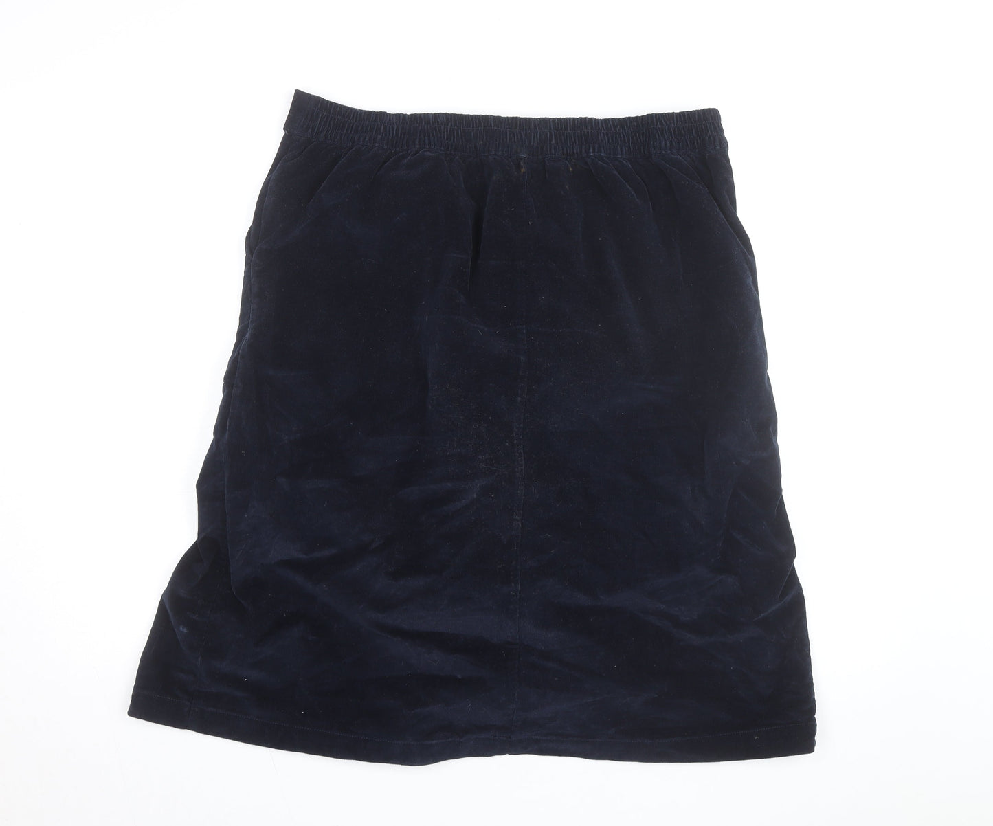 Cotton Traders Womens Blue Corduroy Knee Length Skirt Size 16