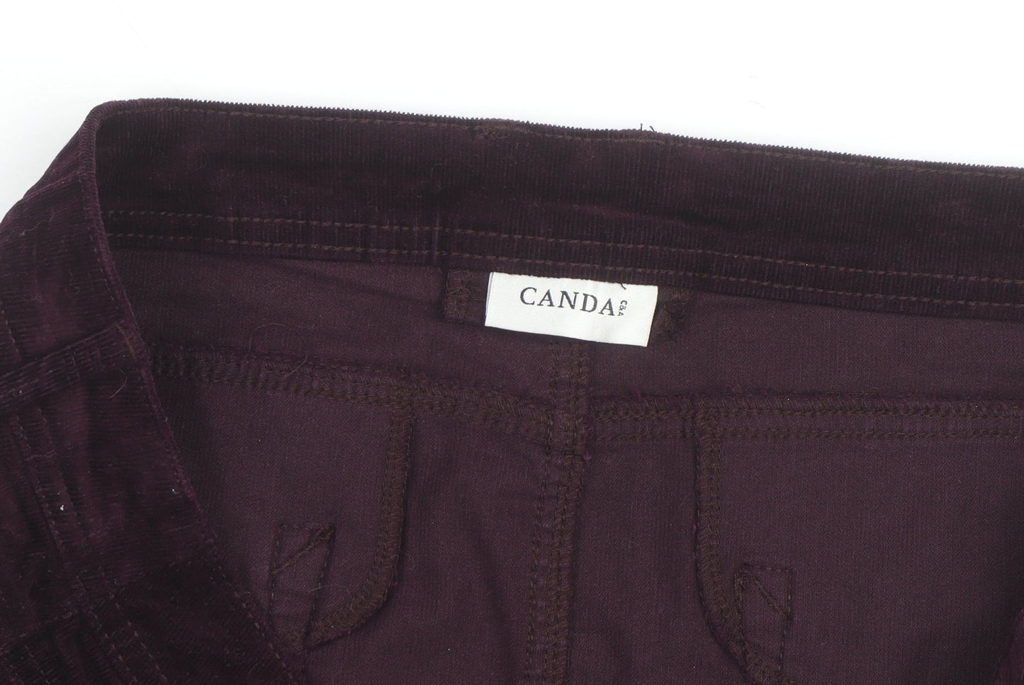 Canda Women's Purple Corduroy Knee Length Pencil Skirt Size 14