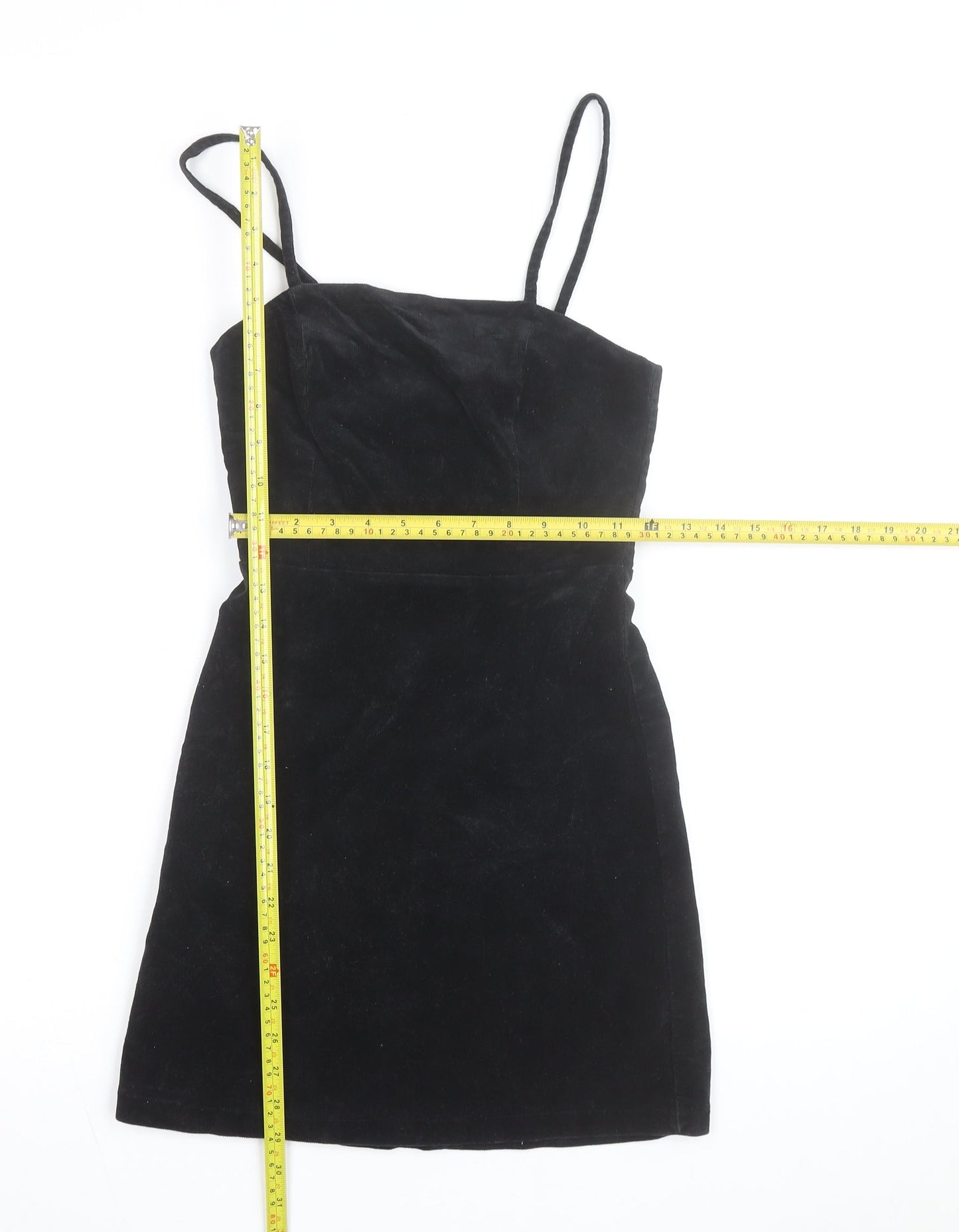 New Look Women’s Black Corduroy Bodycon Mini Dress Size 6