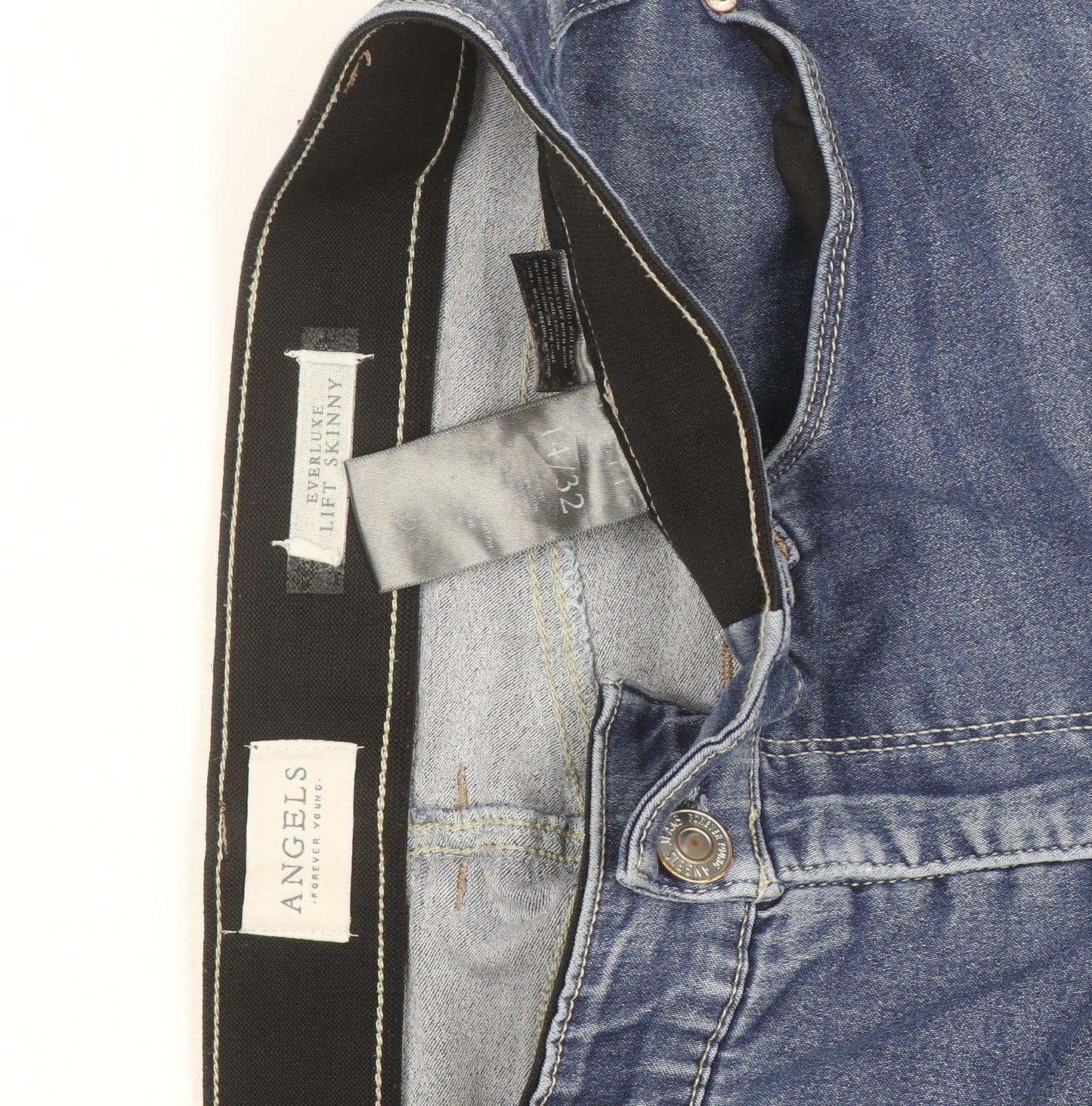 Angels Women Blue Everblue Lift Skinny Stretch Jeans Size 14