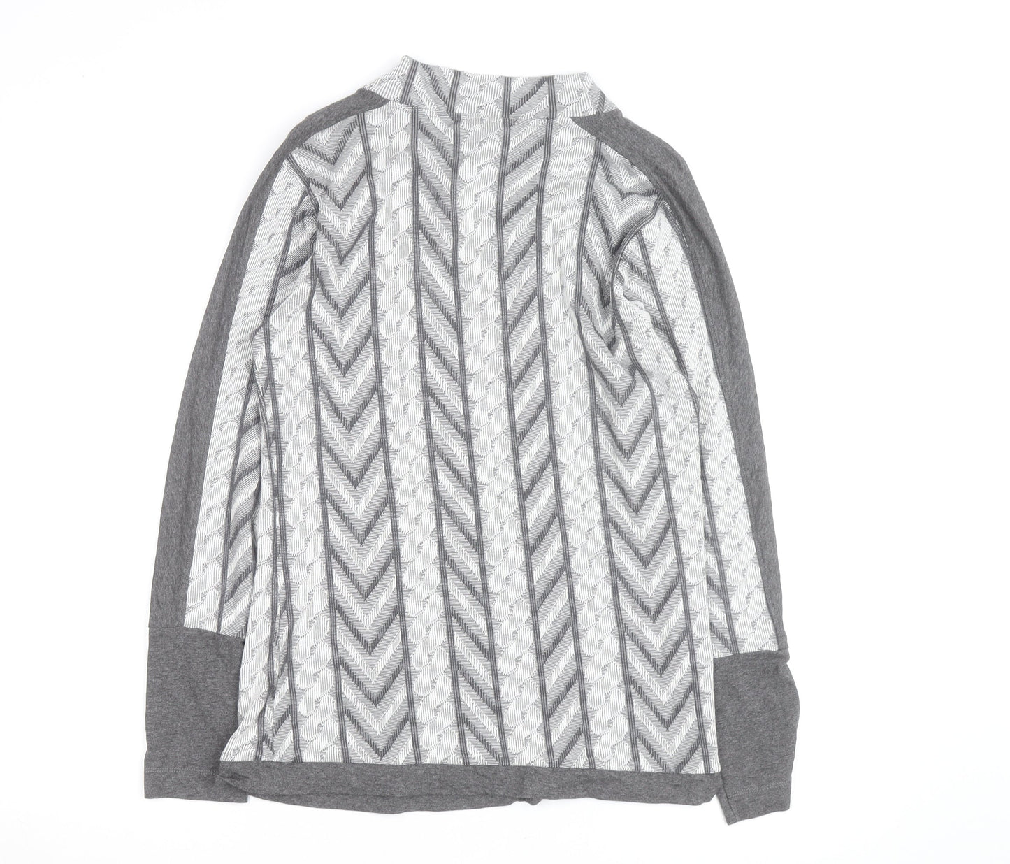 MONA Women’s Grey Mock Neck Geometric Pullover Jumper Size 14