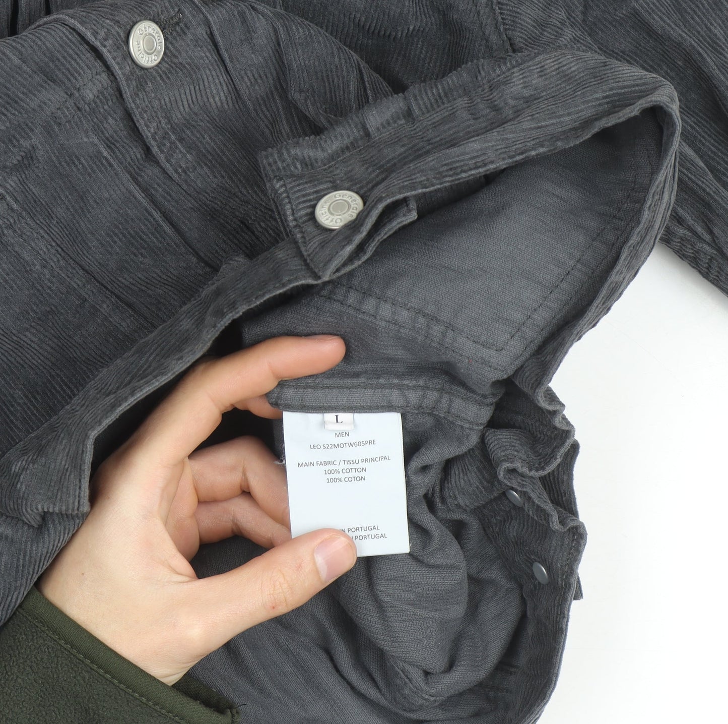 Officine Générale Men Grey Corduroy L Basic Jacket