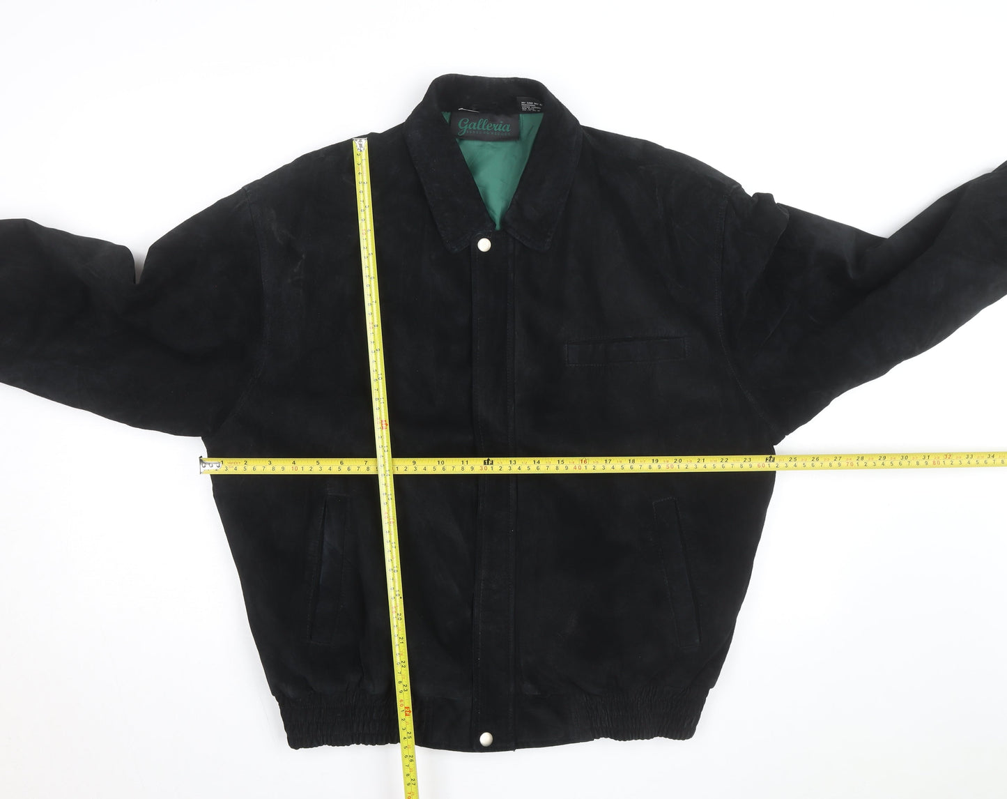 Galleria Benson & Hedges Men's Black Leather Bomber Jacket M
