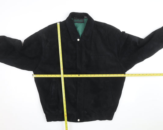 Galleria Benson & Hedges Men's Black Leather Bomber Jacket M