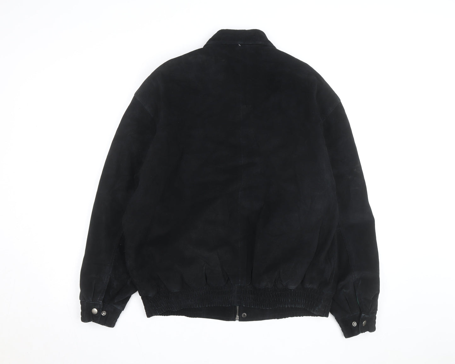 Galleria Benson & Hedges Men's Black Leather Bomber Jacket M