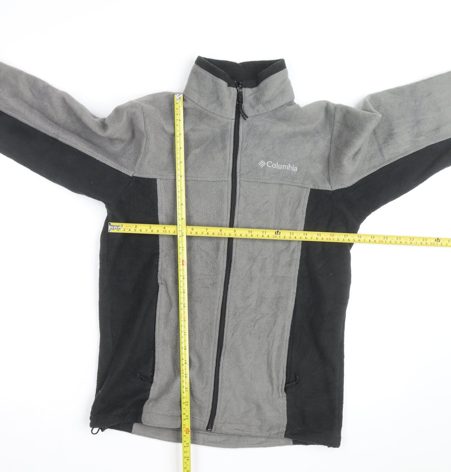 Columbia Men's Grey & Black Fleece Windbreaker Jacket Size S