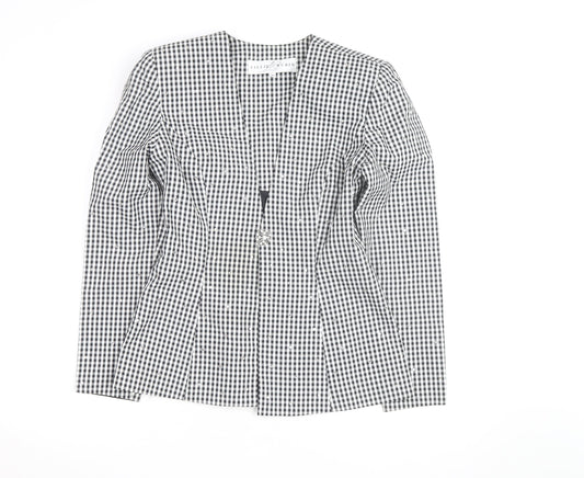 Lillie Rubin Women's Black Check Fitted Blazer Size 10 Vintage Classic